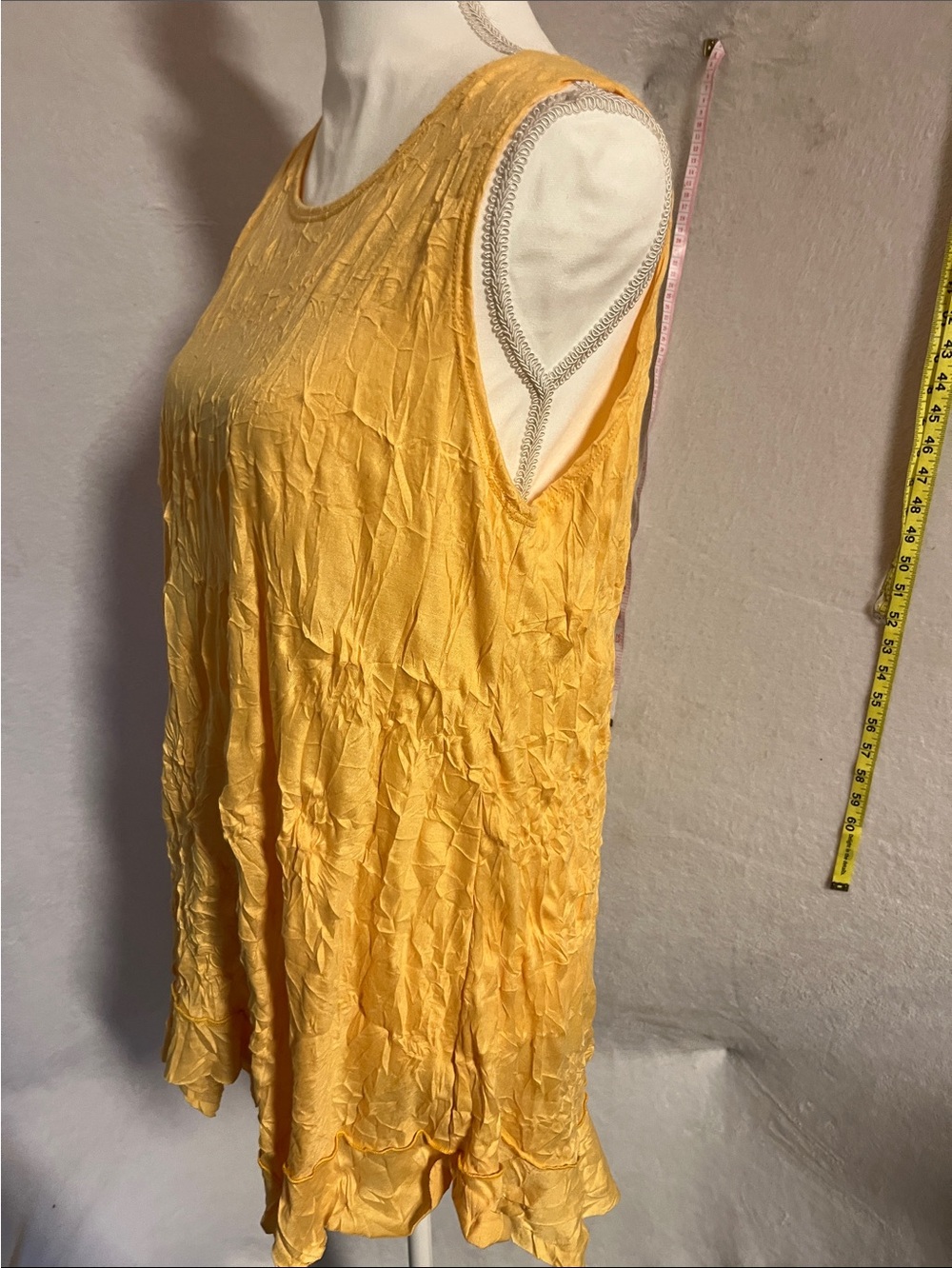 Vine Street Apparel Crinkle Yellow Sleeveless Tank